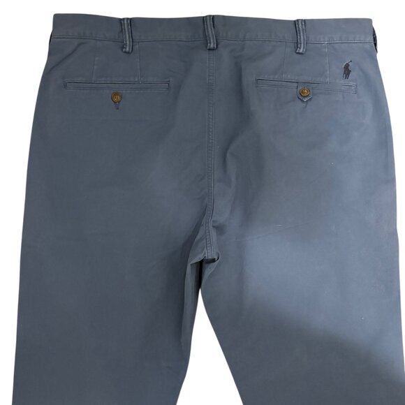 Polo Ralph Lauren Chino Pants Mens 38x30 Stretch Straight Fit Flat Front Blue - Picture 7 of 9